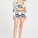 Printed Shorts With Gold Chain Details Without Chain