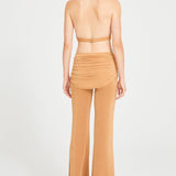Tan Pants With Draped Skirt Detail