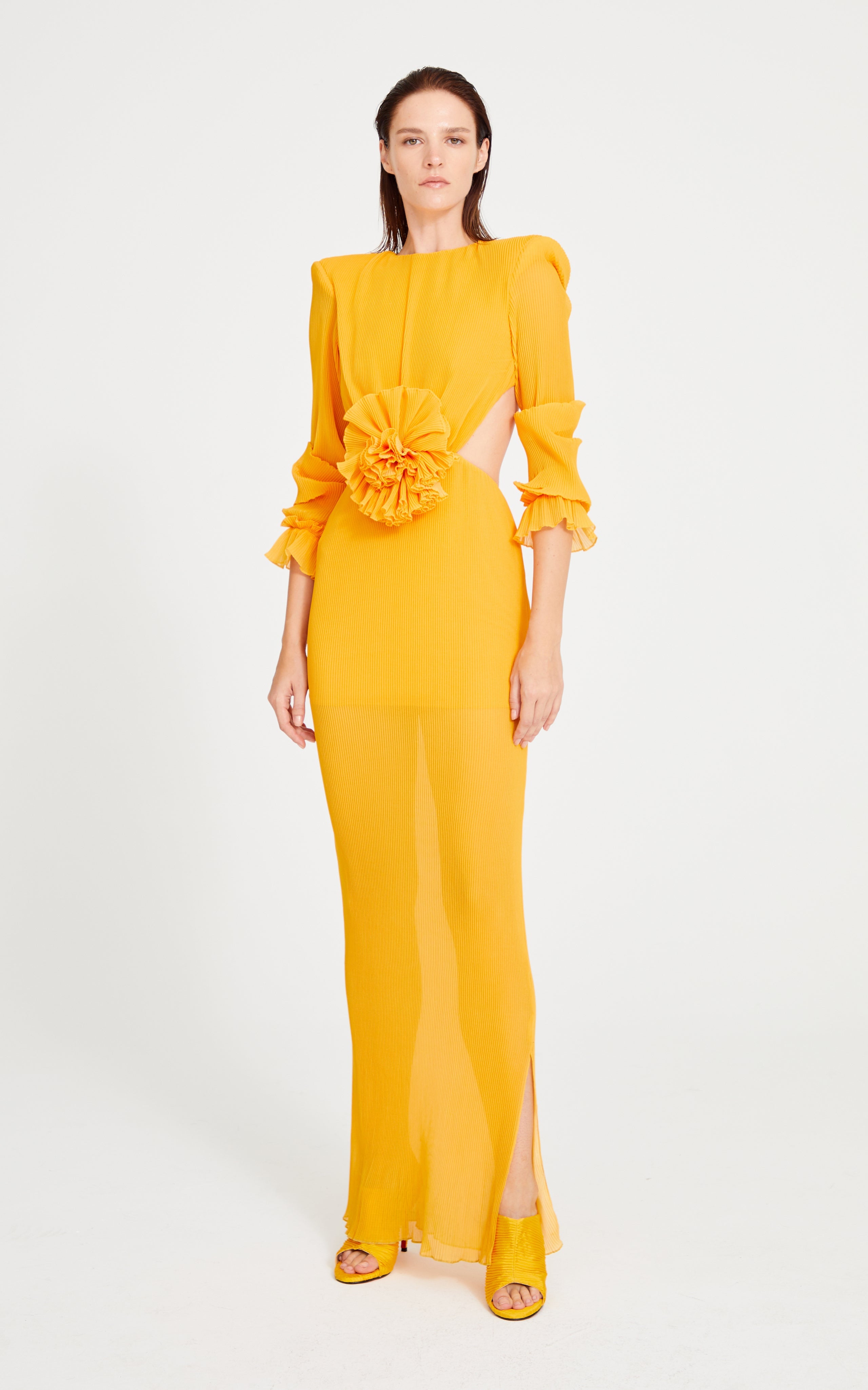 orange dress with cutouts Orange maxi dress cut out