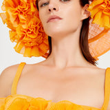 Orange Bustier Top With Flower Details