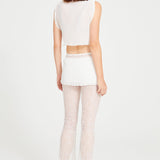 White Lace Pants With Skirt Detail