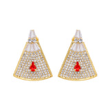 Crystal Ear Armor Gold Earrings
