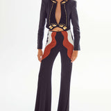 African Colour Blocked Wide Leg Pants