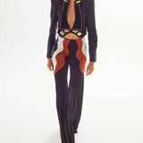 African Colour Blocked Wide Leg Pants