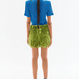 Sequined Mini Skirt With Fringes