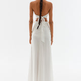 Chiffon Maxi Ruffle Skirt With Gold and Gem Details