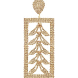 Long Fish Bone Crystal Earrings