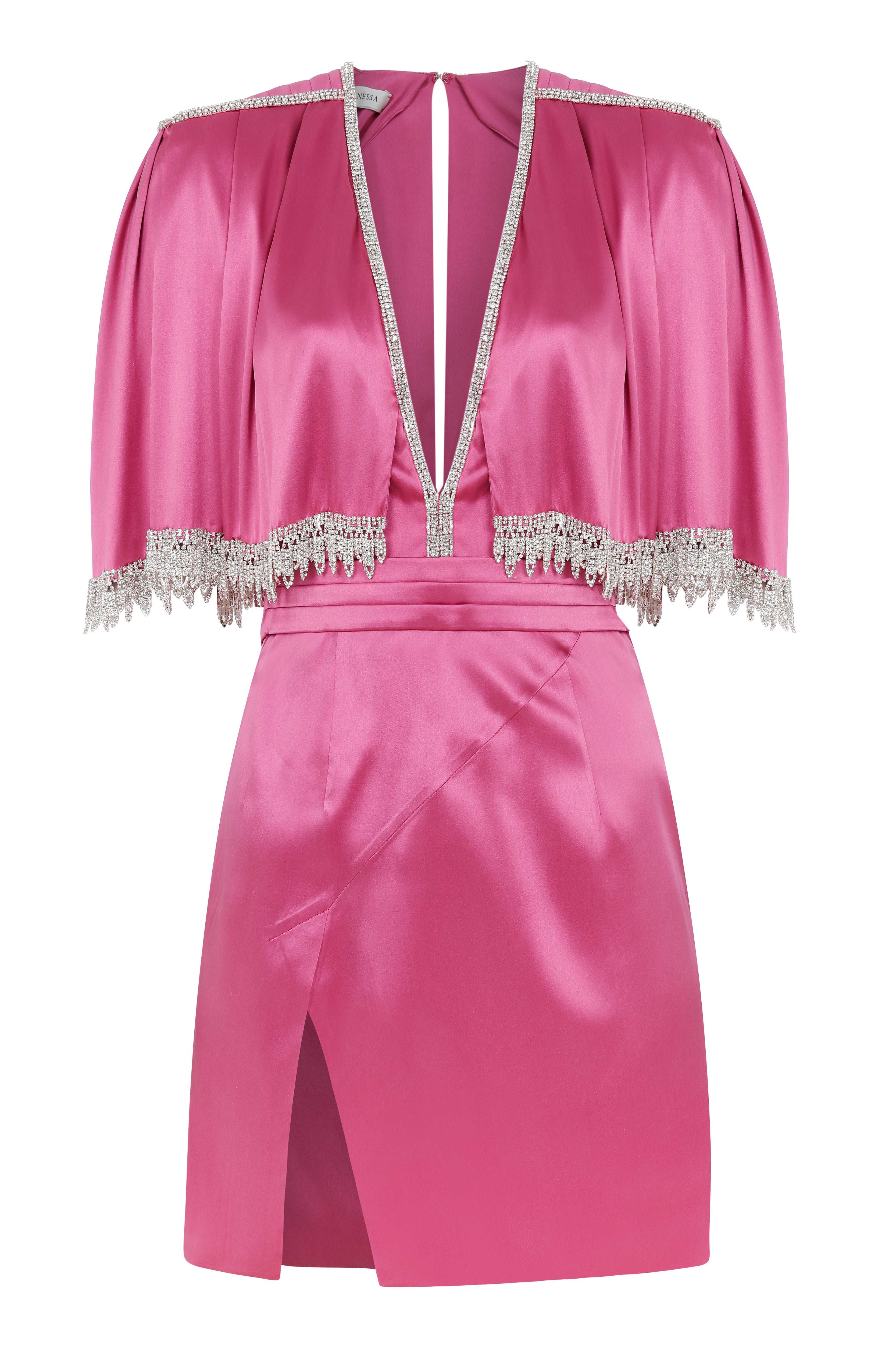 Beaded Satin Mini Dress RAISA VANESSA INT Beaded Satin Mini Dress RAISA VANESSA INT