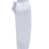 Beaded Strapless Rose Maxi Dress