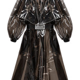 Crystal Belted Beaded Long Raincoat