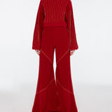 Beaded Knit Palazzo Pants