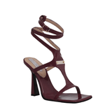 Brown Patent Leather Sandals