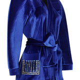 Velvet Jacket Dress with Embroidery