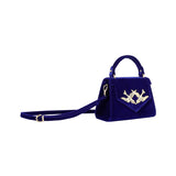 Velvet Mini Handbag with Gold Duck Buckle