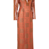 Crystal Embellished Long Sleeve Midi Dress