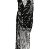 Crystal Embroidered One Shoulder Midi Dress