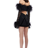 Crystal Embellished Silk Velvet Lace