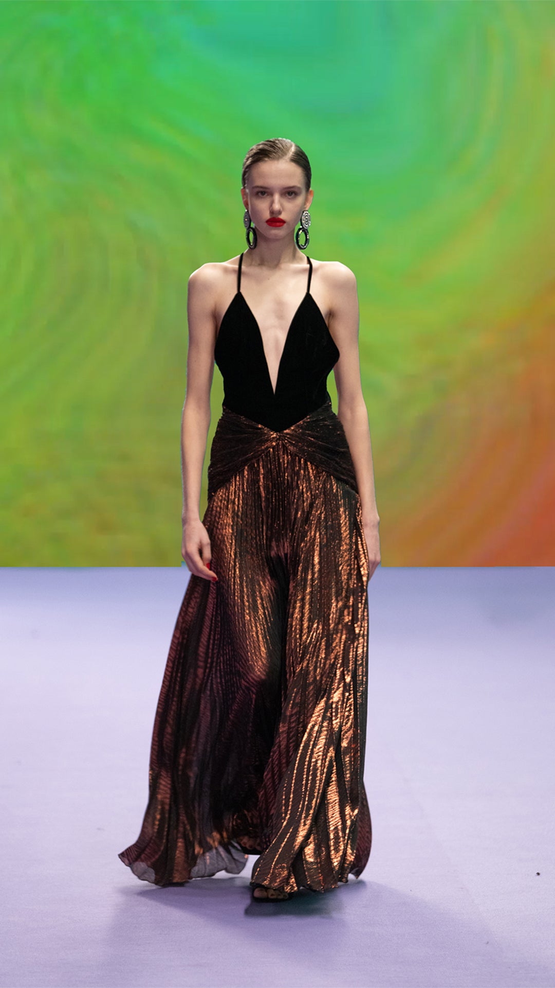 velvet pleated maxi dress Alshita Pleated Velvet Dress
