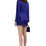 Hand-Made Crystal Embellished Chiffon Mini Dress