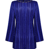 Hand-Made Crystal Embellished Chiffon Mini Dress