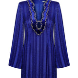 Hand-Made Crystal Embellished Chiffon Mini Dress