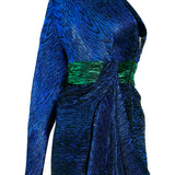 Glittered One Shoulder Pleated Mini Dress