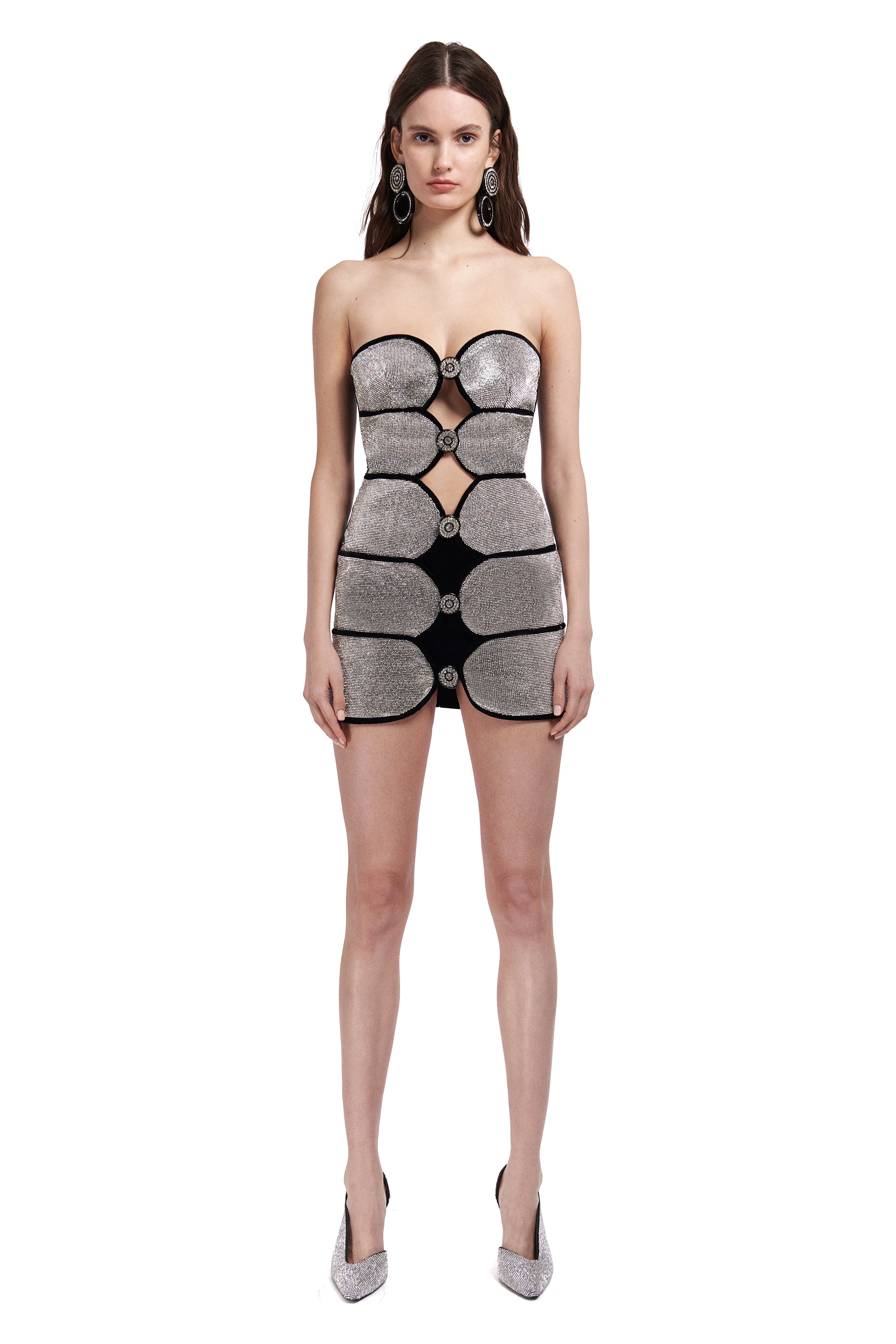 silver strapless mini dress Crystal Embellished Strapless Mini Dress – RAISA VANESSA INT
