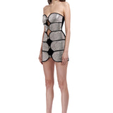 Crystal Embellished Strapless Mini Dress