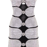 Crystal Embellished Strapless Mini Dress