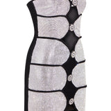 Crystal Embellished Strapless Mini Dress