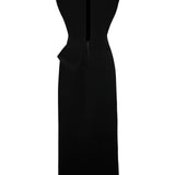 Crystal Embellishment Midi Dress With High Slit