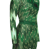 Crystal Embellished Lace Zigzag Mini Dress With Cutout Details