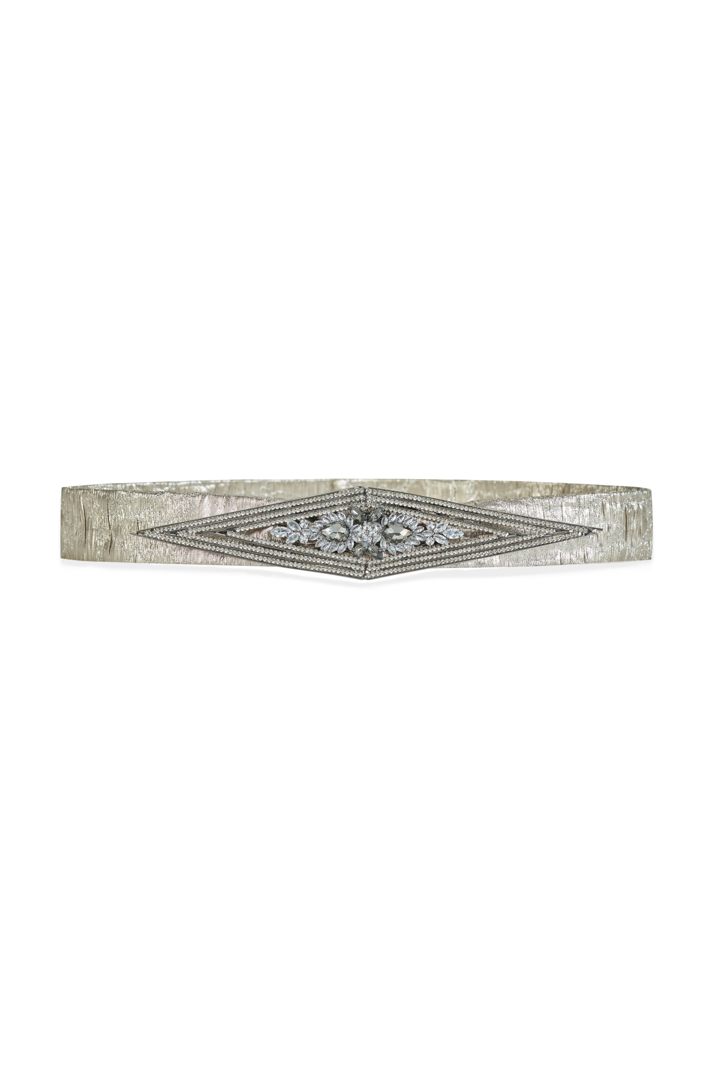 Art-Deco Shaped Silver Stone Embellished Jacquard-Covered  display picture 2