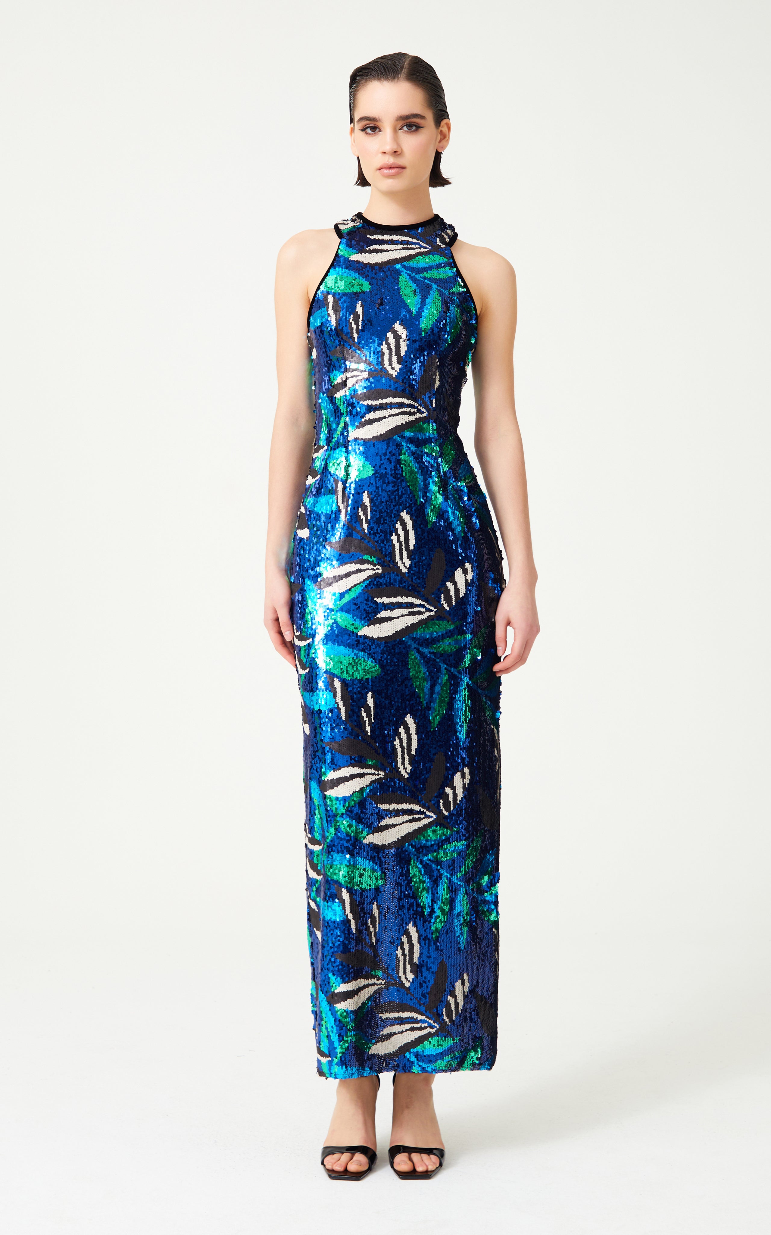 Flower Patterned Sequin Woven Lycra Midi Dress – RAISA VANESSA INT