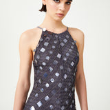Anthracite Handmade Knitted Sequin Embroidered Halter Neck Jumpsuit