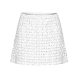 White Mini Skirt With Embroidery Details