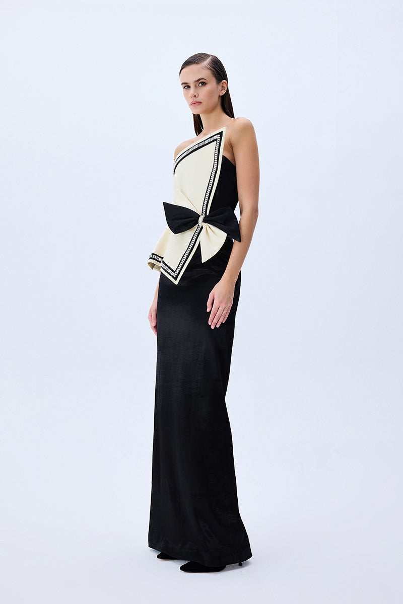white christmas dresses Cream Wool Dress with Black Passimenterie Trim – Vintage Couture main image 1