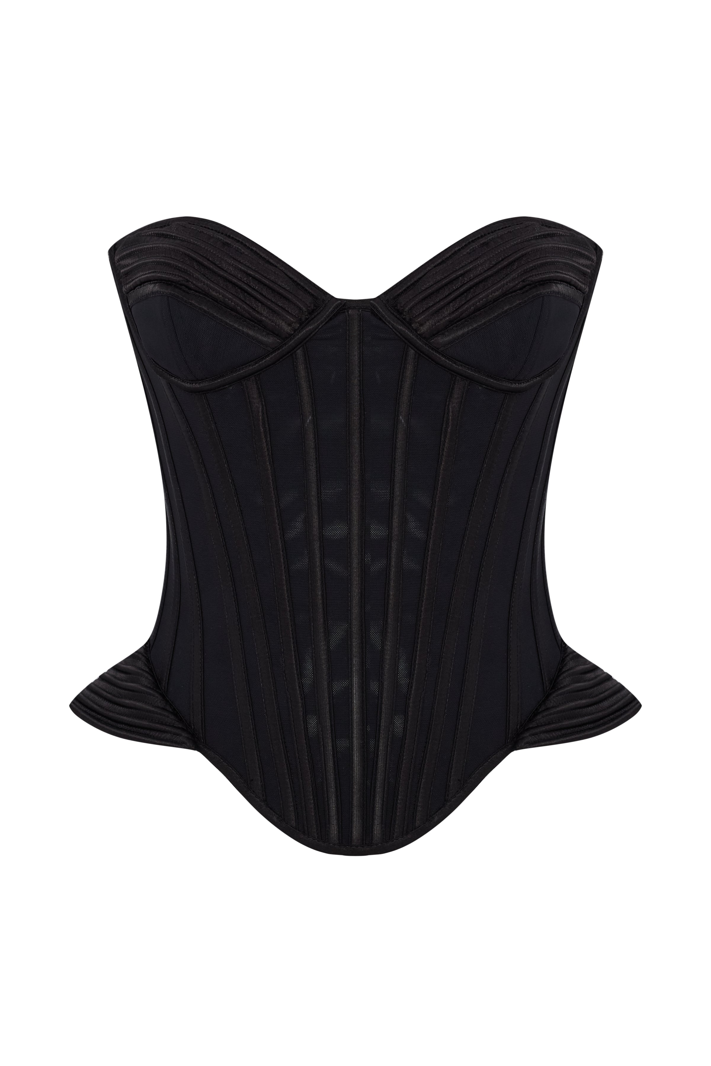 Black Structural Satin Corset  RAISA VANESSA INT