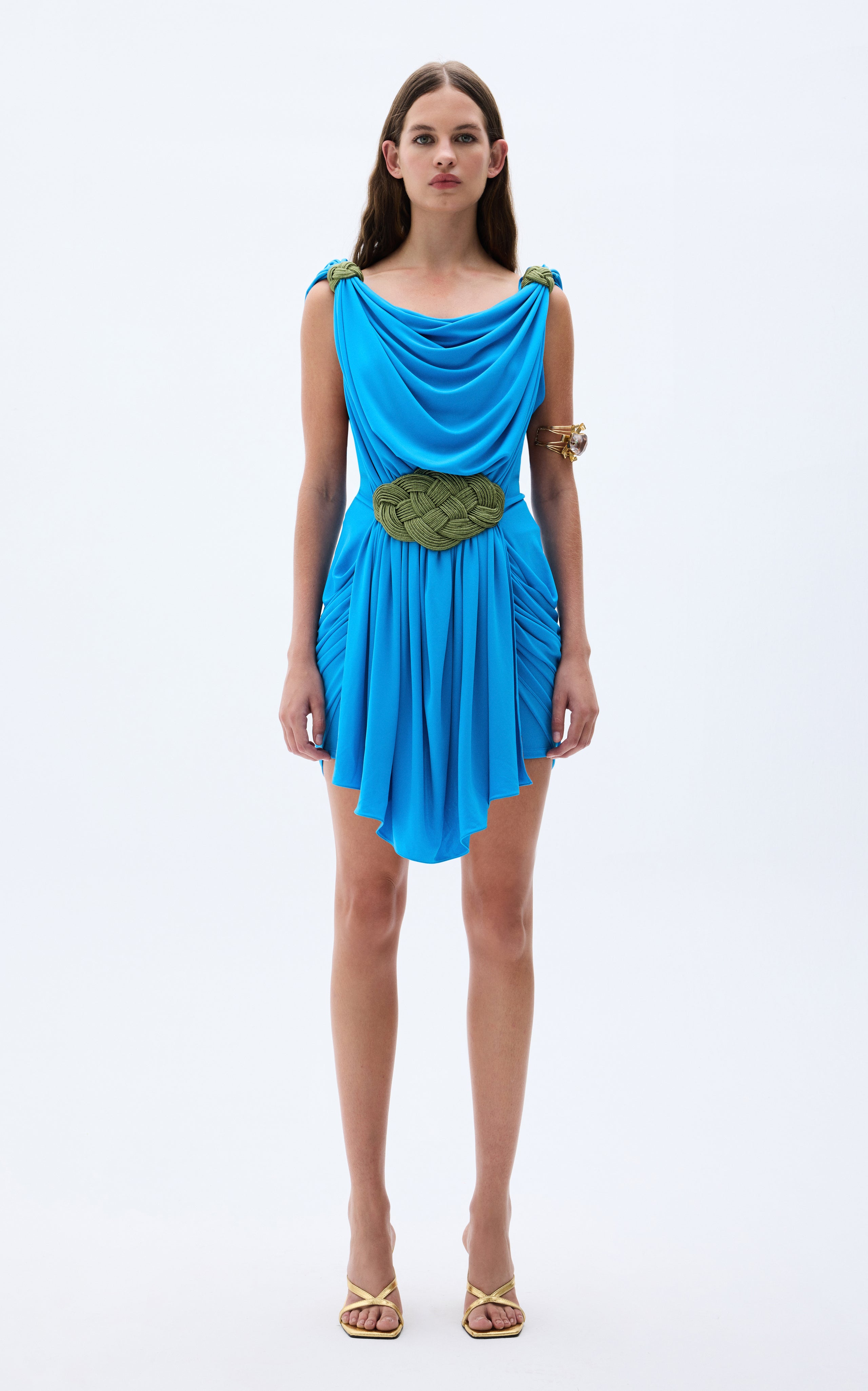 knee length dresses for ladies Ester Pistachio Yellow Mini Dress – unmatchedbyu