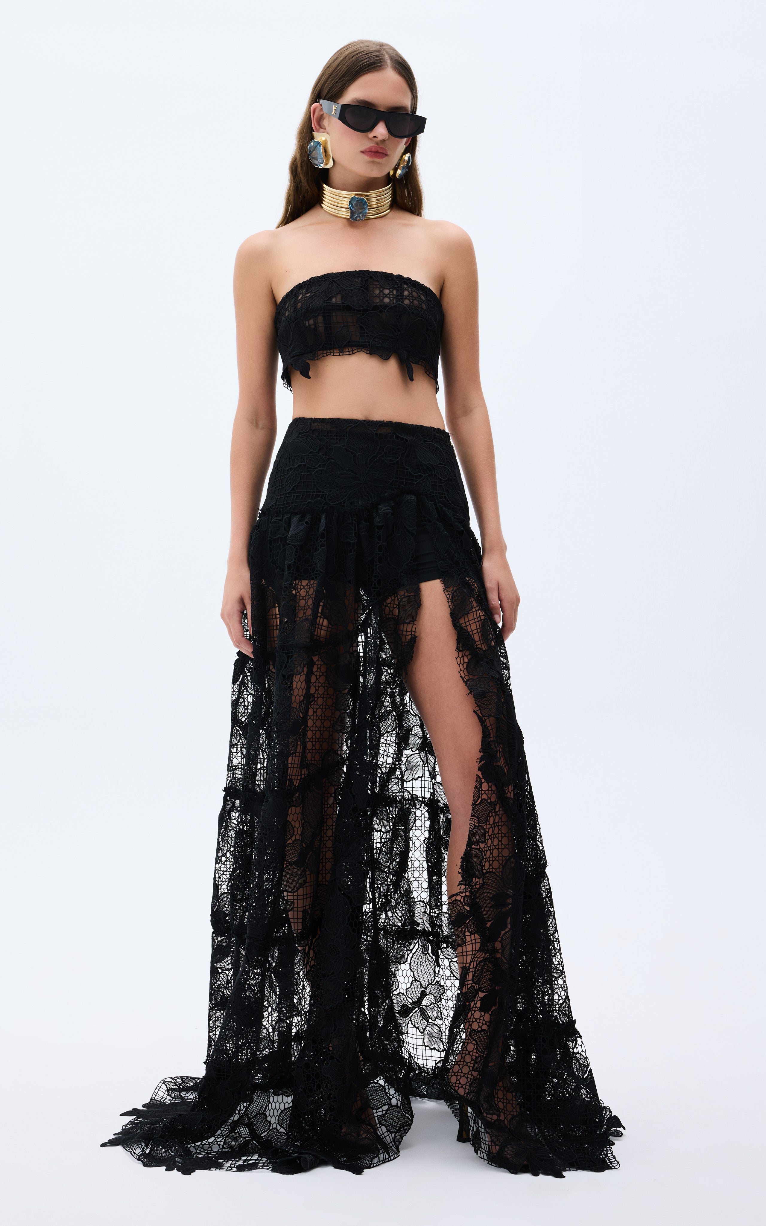 Black Guipure Gypsy Skirt RAISA VANESSA INT Black Guipure Gypsy Skirt RAISA VANESSA INT