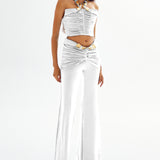 White Buzzy Pant With Accessory Details