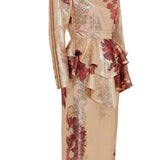 Floral Printed Midi Dress with Ruffle Details