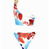One Shouldered Bikini Set With Chain Detail