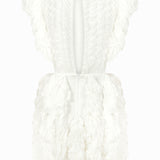 Round Neck Ruffled Mini Dress With Cut Out Details