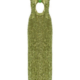 Halter Neck Sequined Maxi Dress