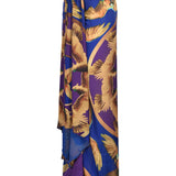 Maxi V-Waist Satin Skirt With Gold Buckles