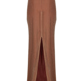 Crystal-Embellished Fishnet Maxi Skirt With Beaded Fringe Details