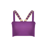 Knit Crop Top With Gold Buckles