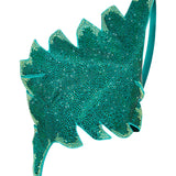 One Sleeve Crystal Embellished Leaf Crop Top