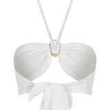 Chiffon Halter Neck Crop Top With Gem Detail